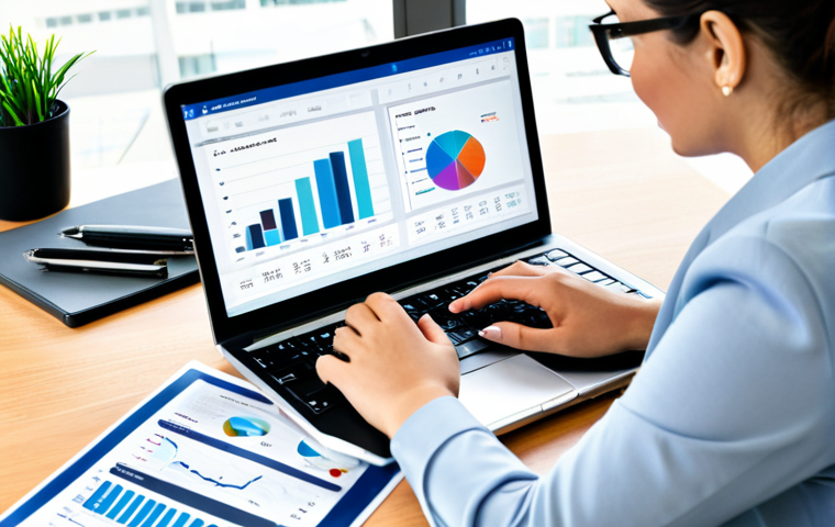Budgeting and Financial Planning**
A professional-looking workspace featuring a woman sitting at a desk, reviewing a budget spreadsheet on a laptop. The scene includes visuals like pie charts and graphs representing the 50/30/20 rule. She is fully clothed in business casual attire, appropriate for an office environment. The background is a clean, modern home office setup. Safe for work, appropriate content, professional, perfect anatomy, correct proportions, well-formed hands, natural pose, high quality.
**