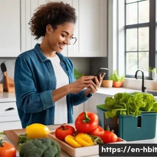 Home 33 불확실한 경제 속 금융 습관 유지하기 - A cozy modern kitchen scene showing a diverse young adult cooking a healthy meal at home, surrounded...